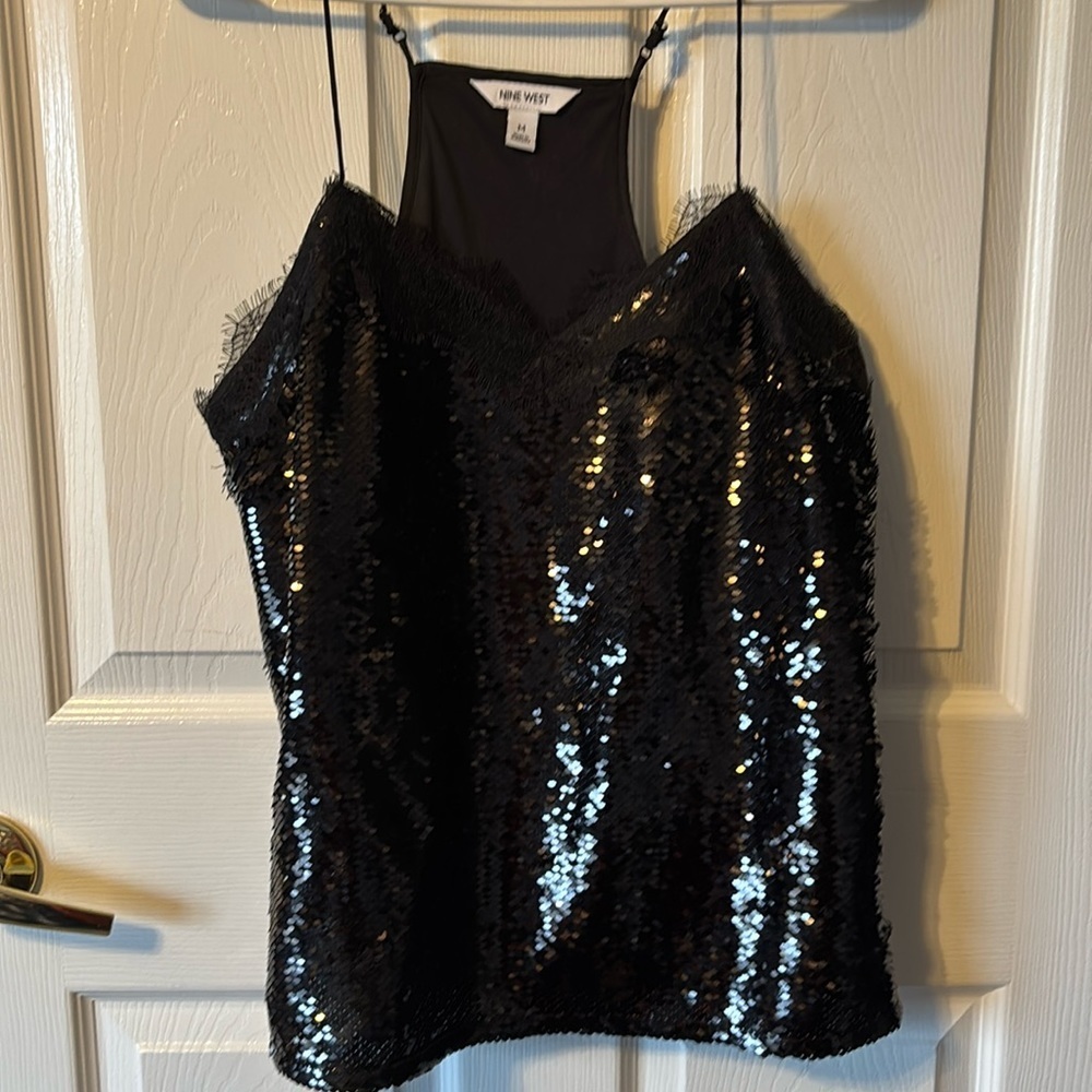 Sequin Sleeveless Blouse